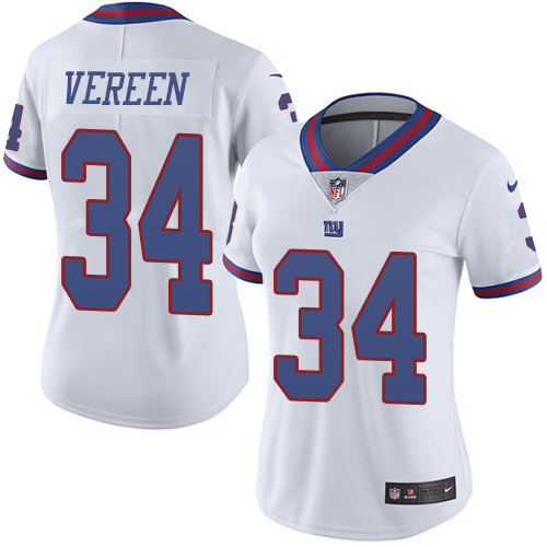 Women's Limited Shane Vereen Nike Jersey White - #34 Rush NFL New York Giants